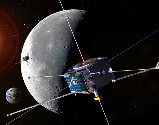 Satellite orbiting the moon