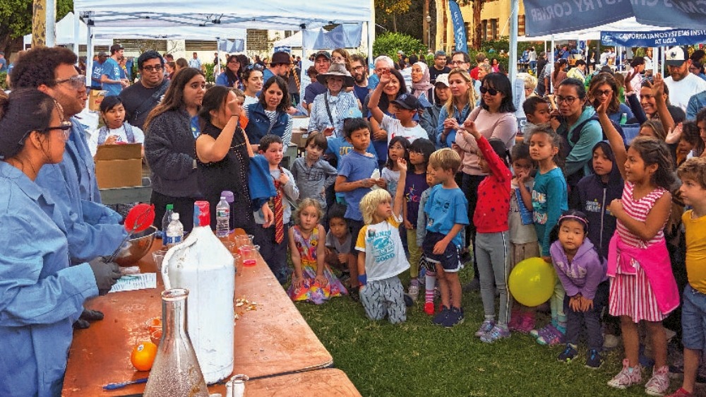 Children attending science fair