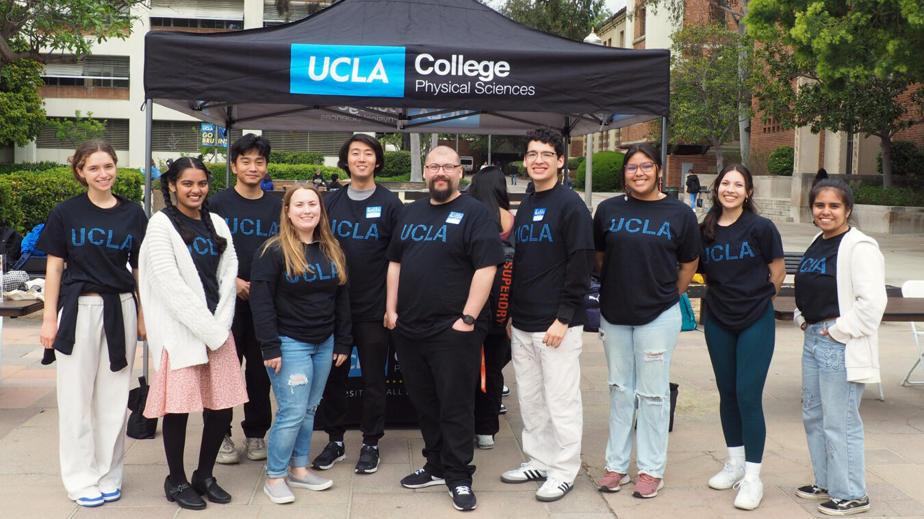 A group of student volunteers pose for a picture on campus at the 2024 survey-athon event
