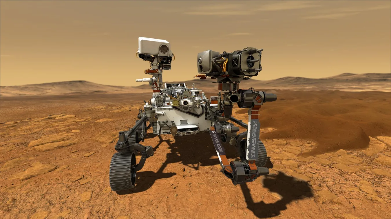 the perseverance rover on the surface of mars