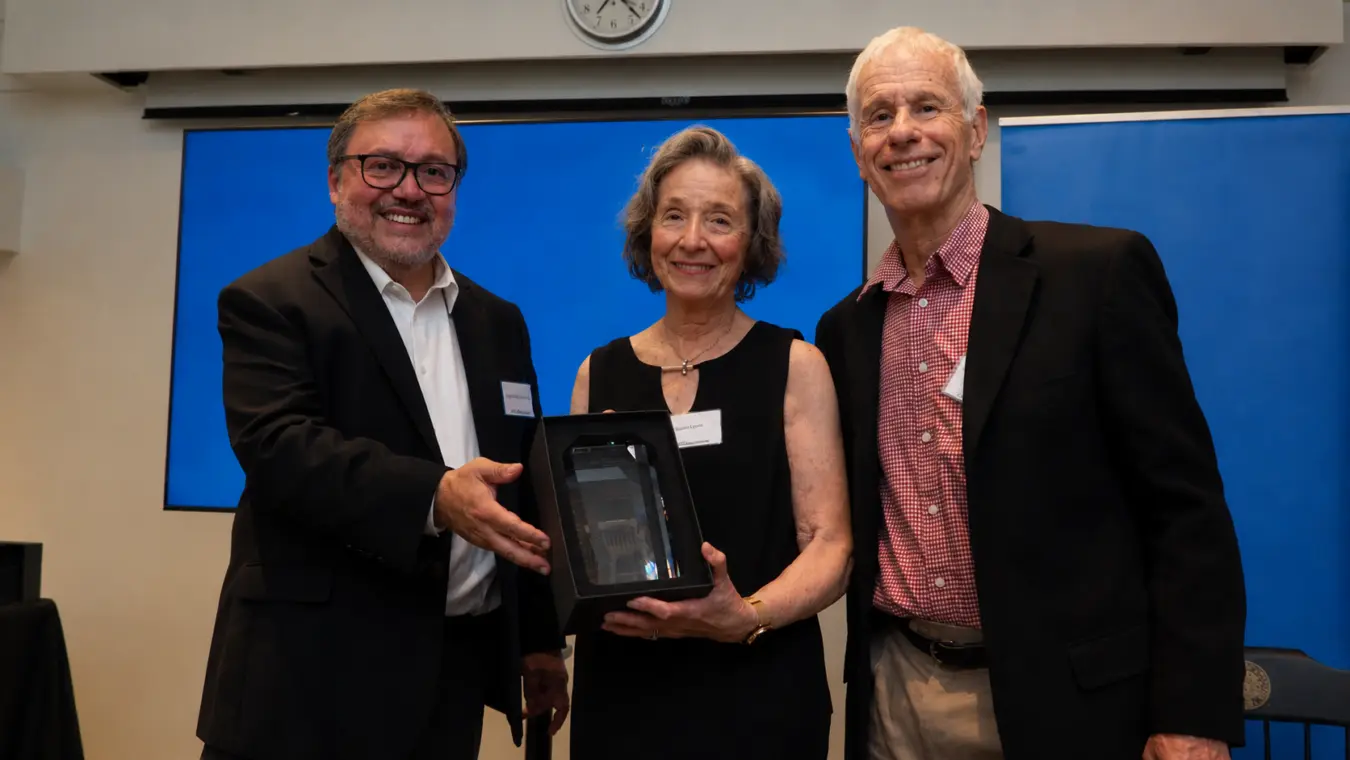 Dean Miguel Garcia-Garibay, Susan Miller, Emeritus Professor Larry Lyons.